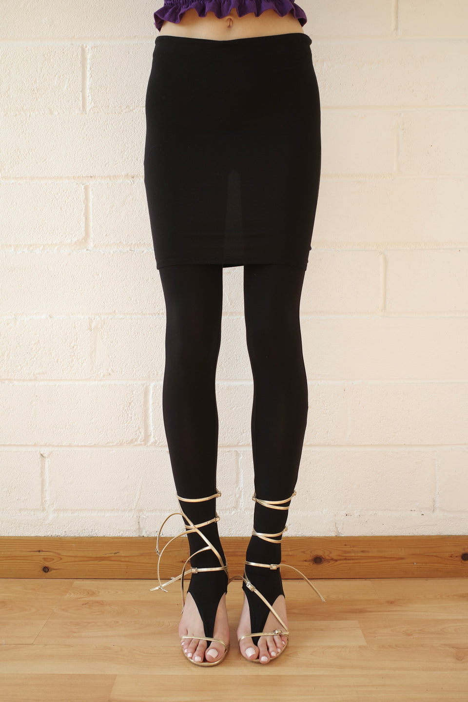 The Skirt Thong Legging - Black