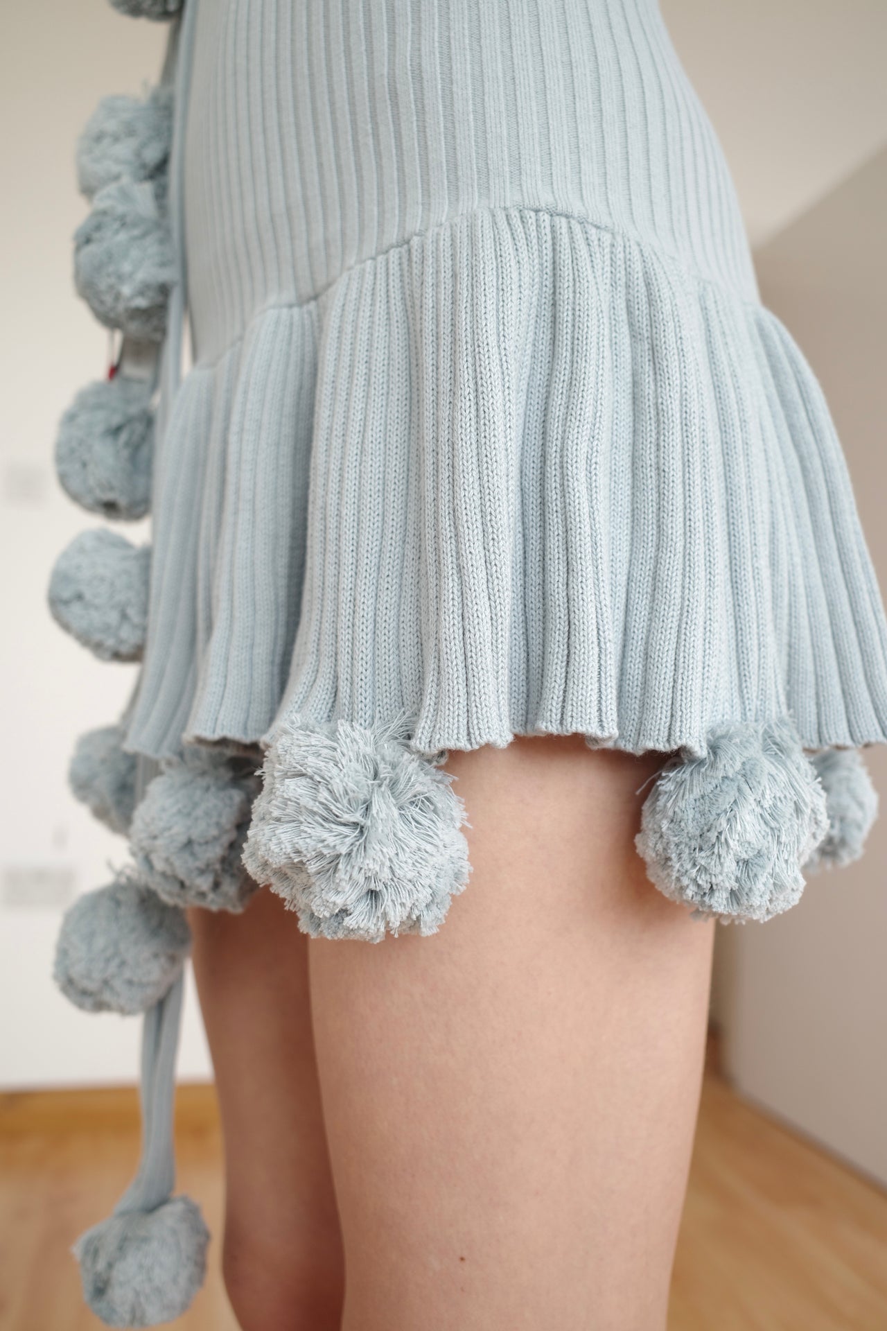 The Pom Pom Polo Dress - Grey