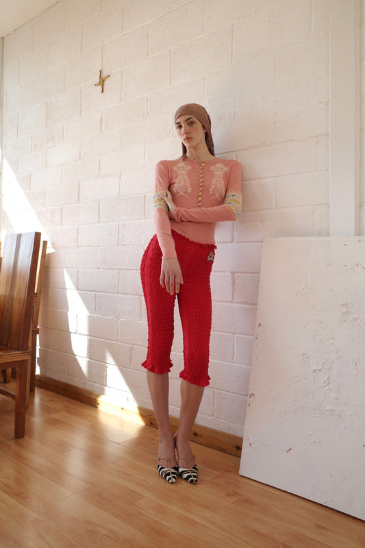 The Shirred Capri Trouser