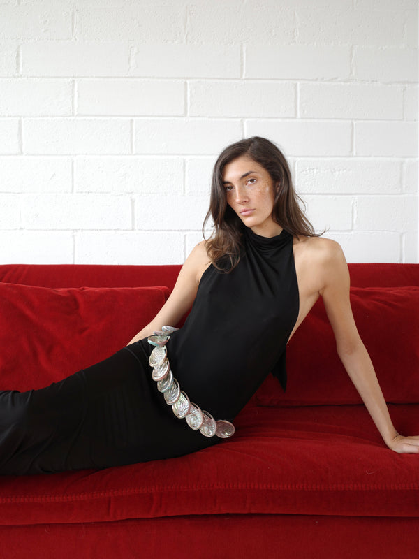 The Abalone Shell Belt Maxi Dress