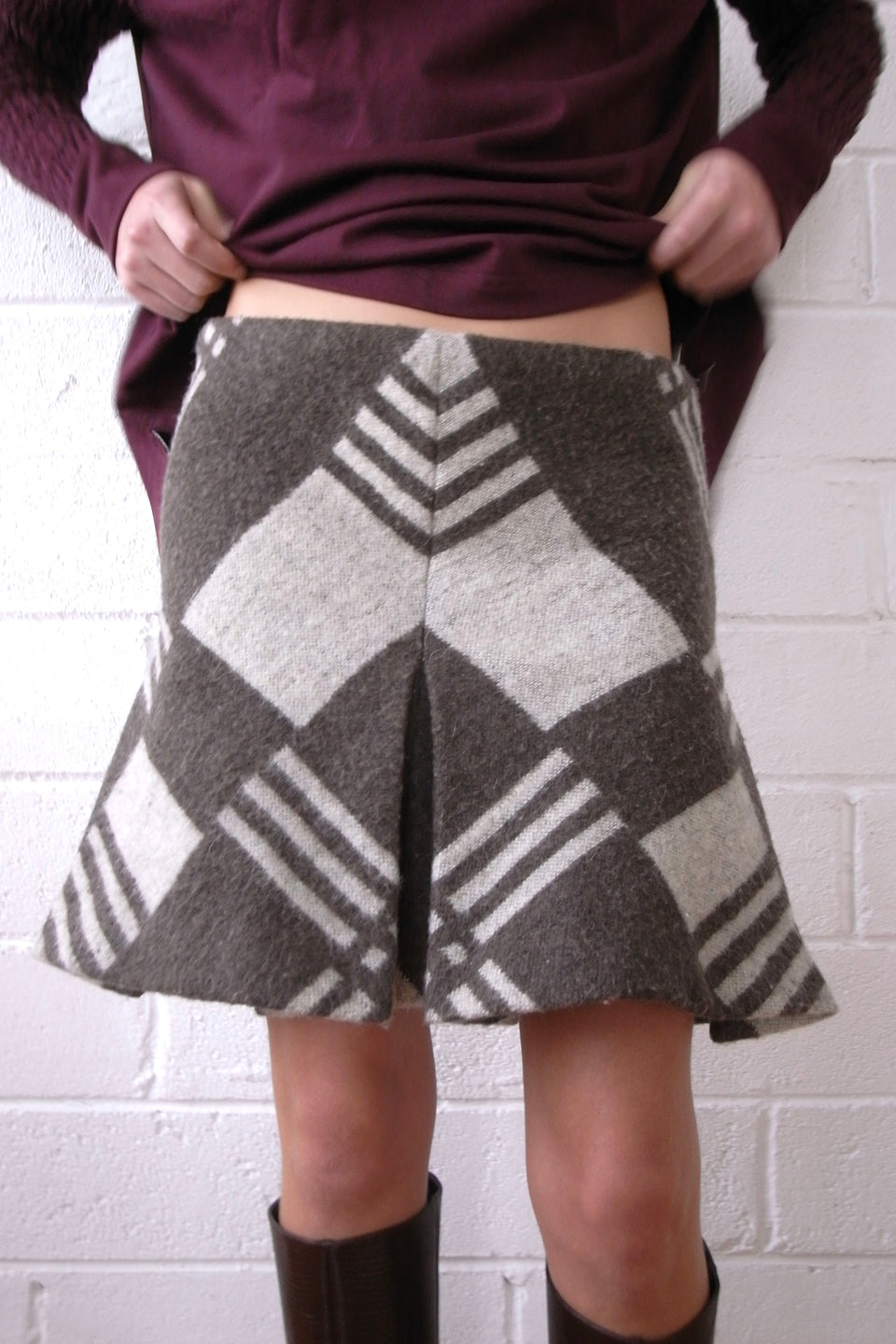 The Reconstituted Military Blanket Pleated Skirt