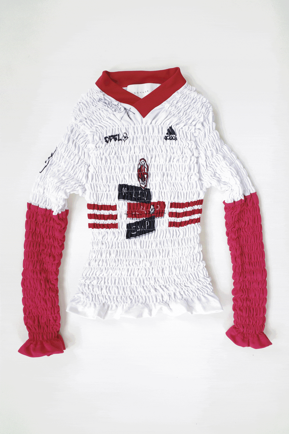The Reconstituted Shirred Long Sleeve Football Top
