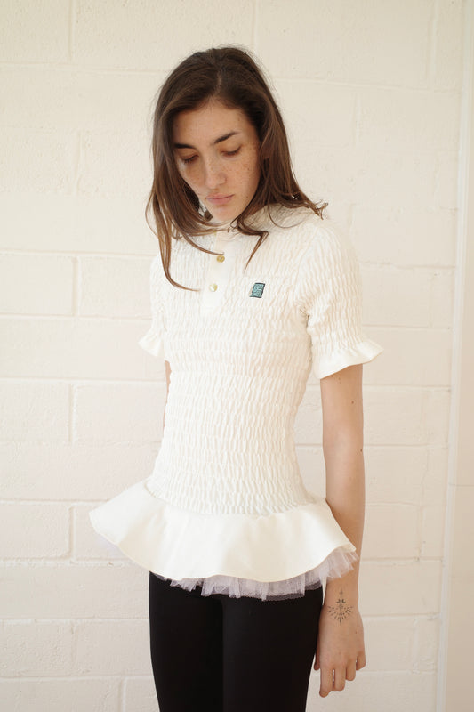 The Shirred Henley Tutu Top