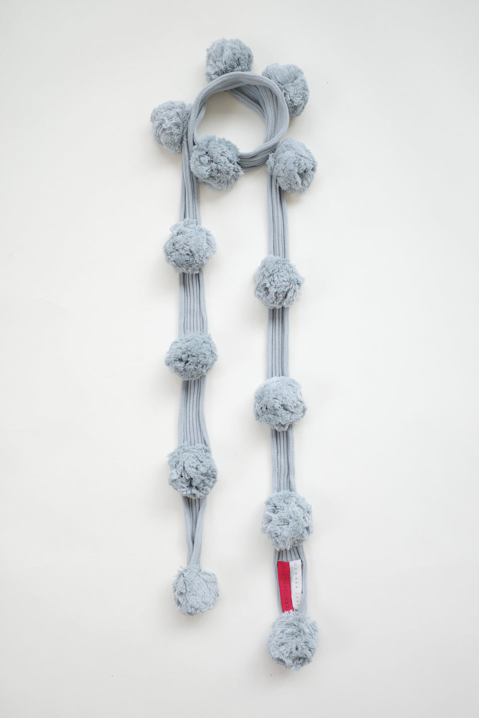 The Pom Pom Scarf - Grey