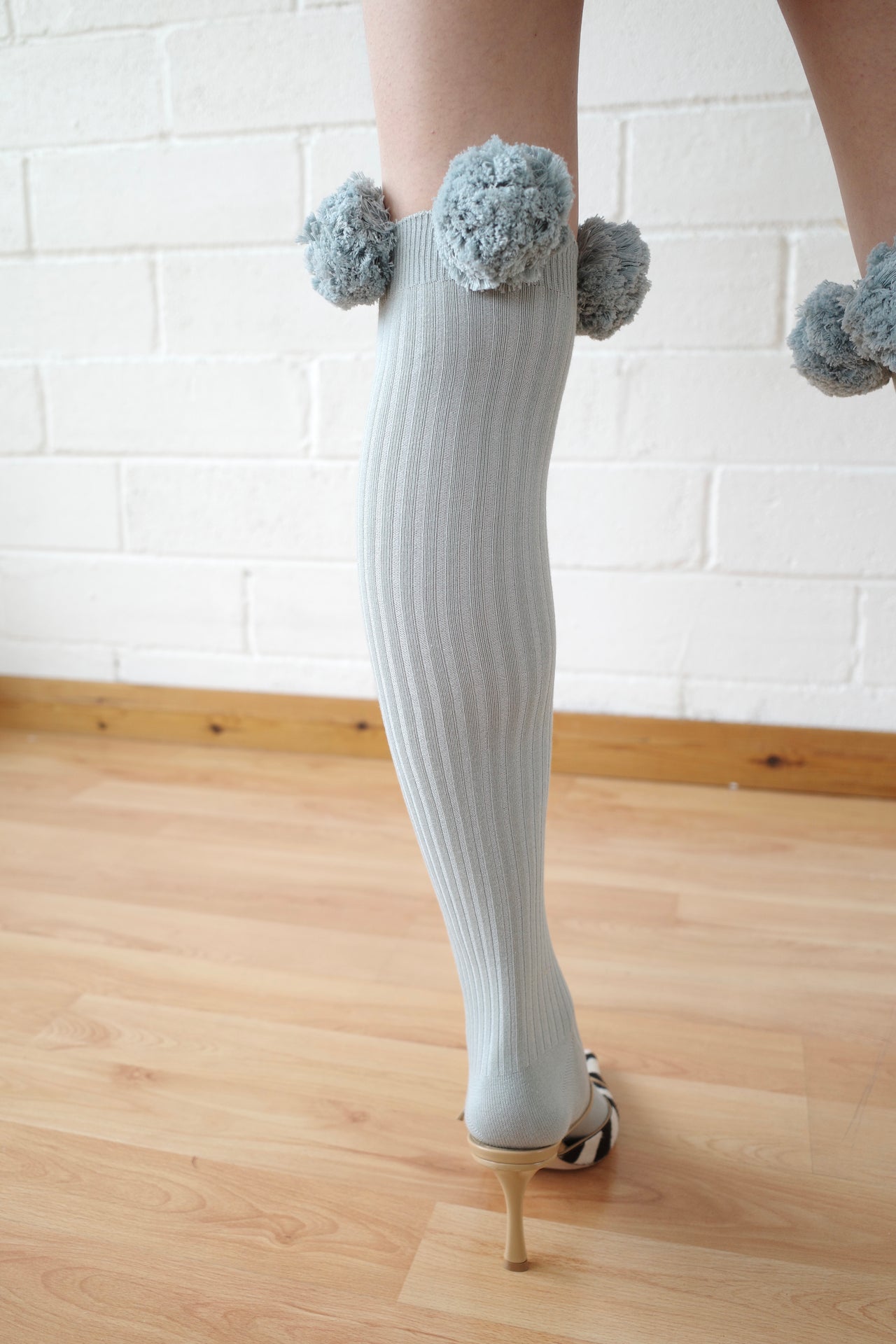 The Pom Pom Sock - Grey