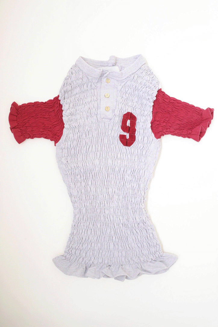 The Reconstituted Shirred Henley T-shirt