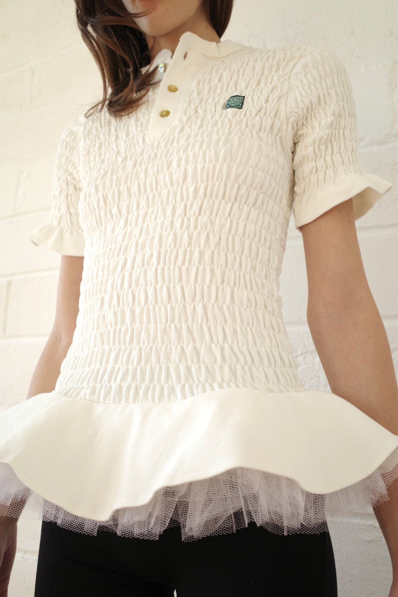 The Shirred Henley Tutu Top