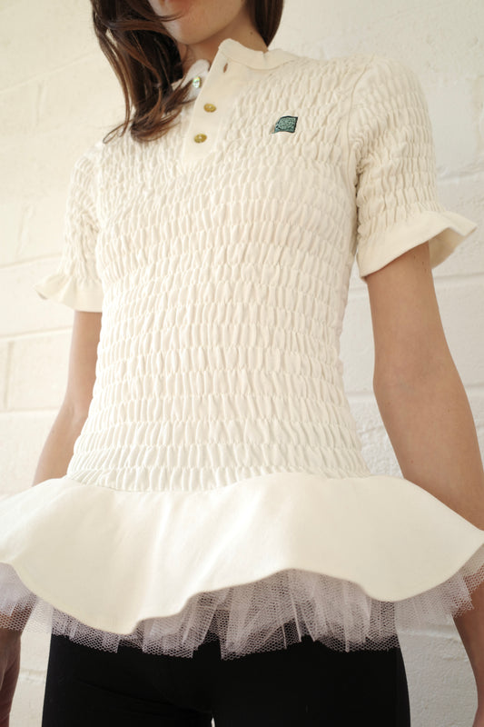 The Shirred Henley Tutu Top