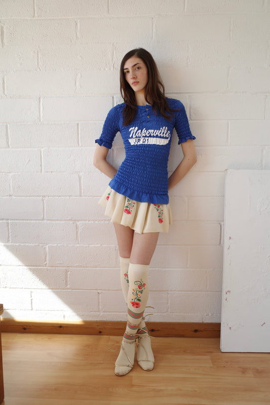 The Reconstituted Shirred Henley T-shirt