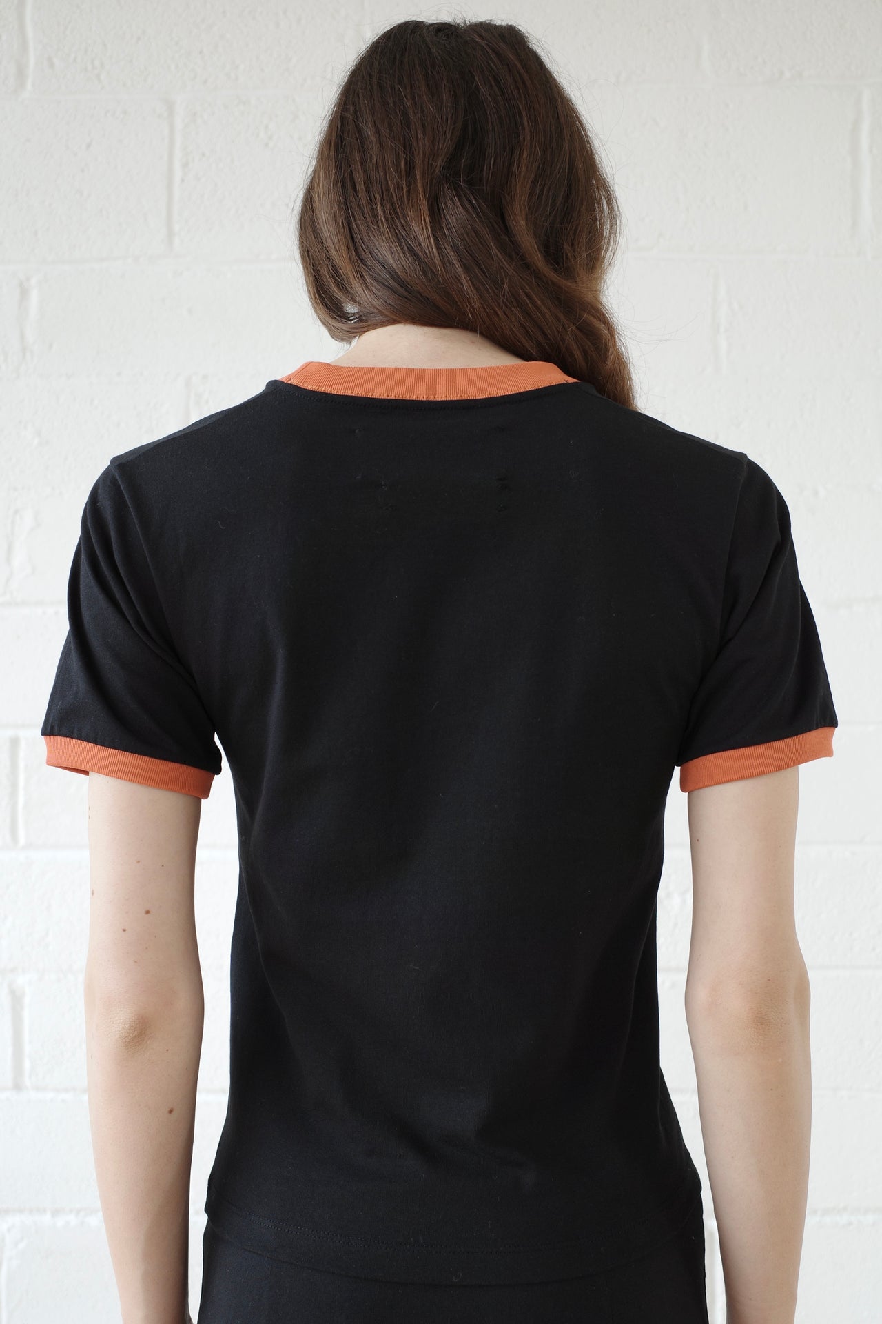 The Mother of pearl Paillette Ringer Tee - Black