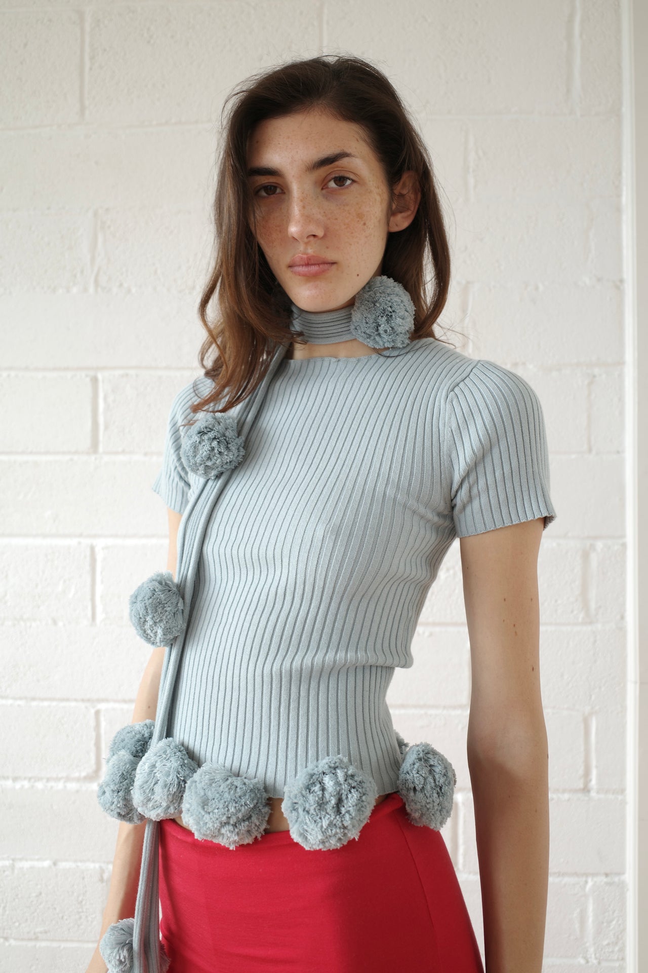 The Pom Pom Tee - Grey