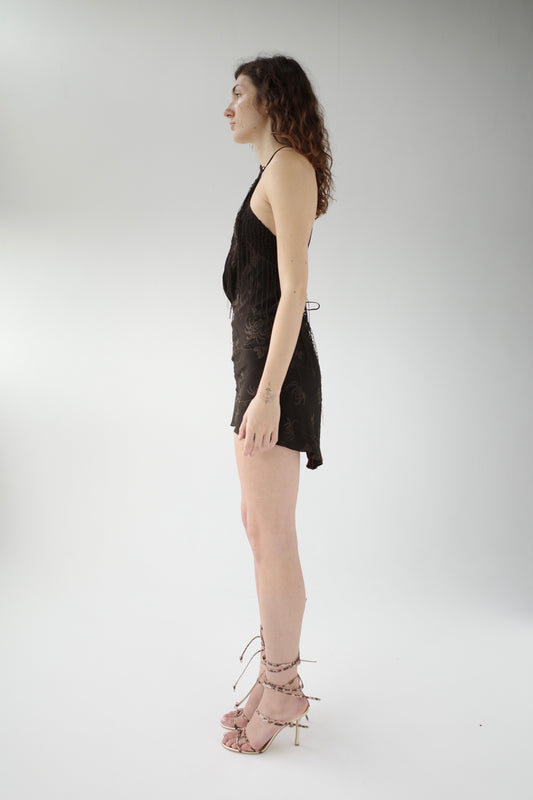 The Demi Couture Piano Shawl Mini Dress- Small