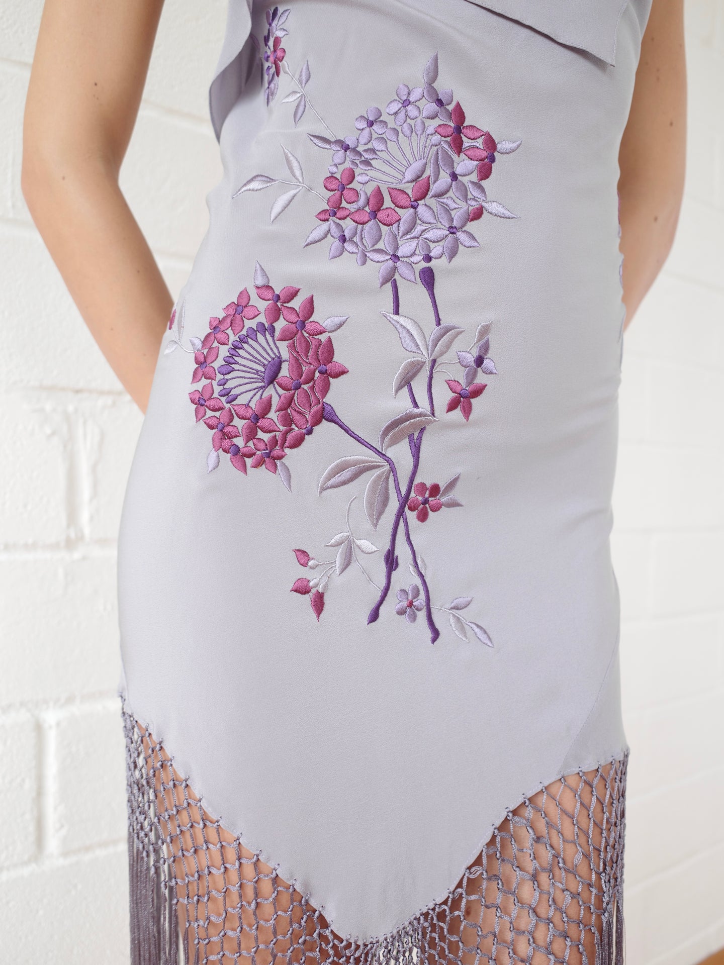The Piano Shawl Mini Dress - Purple