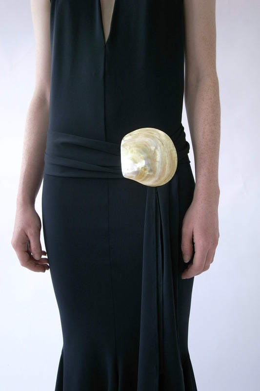 The Recycled Spandex Shell Belt Maxi Dress