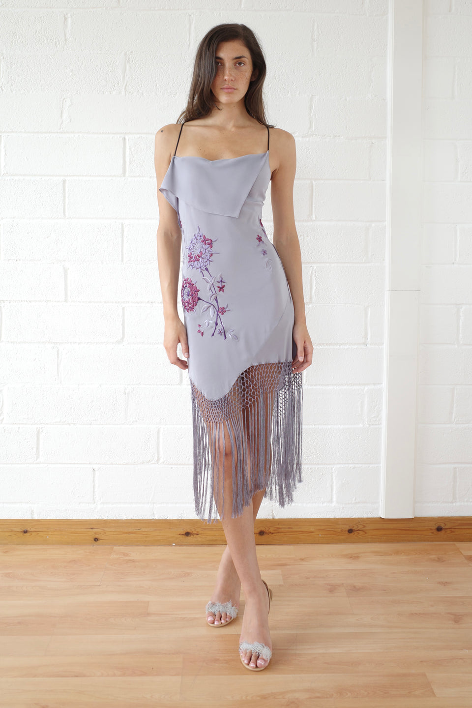 The Piano Shawl Mini Dress - Purple