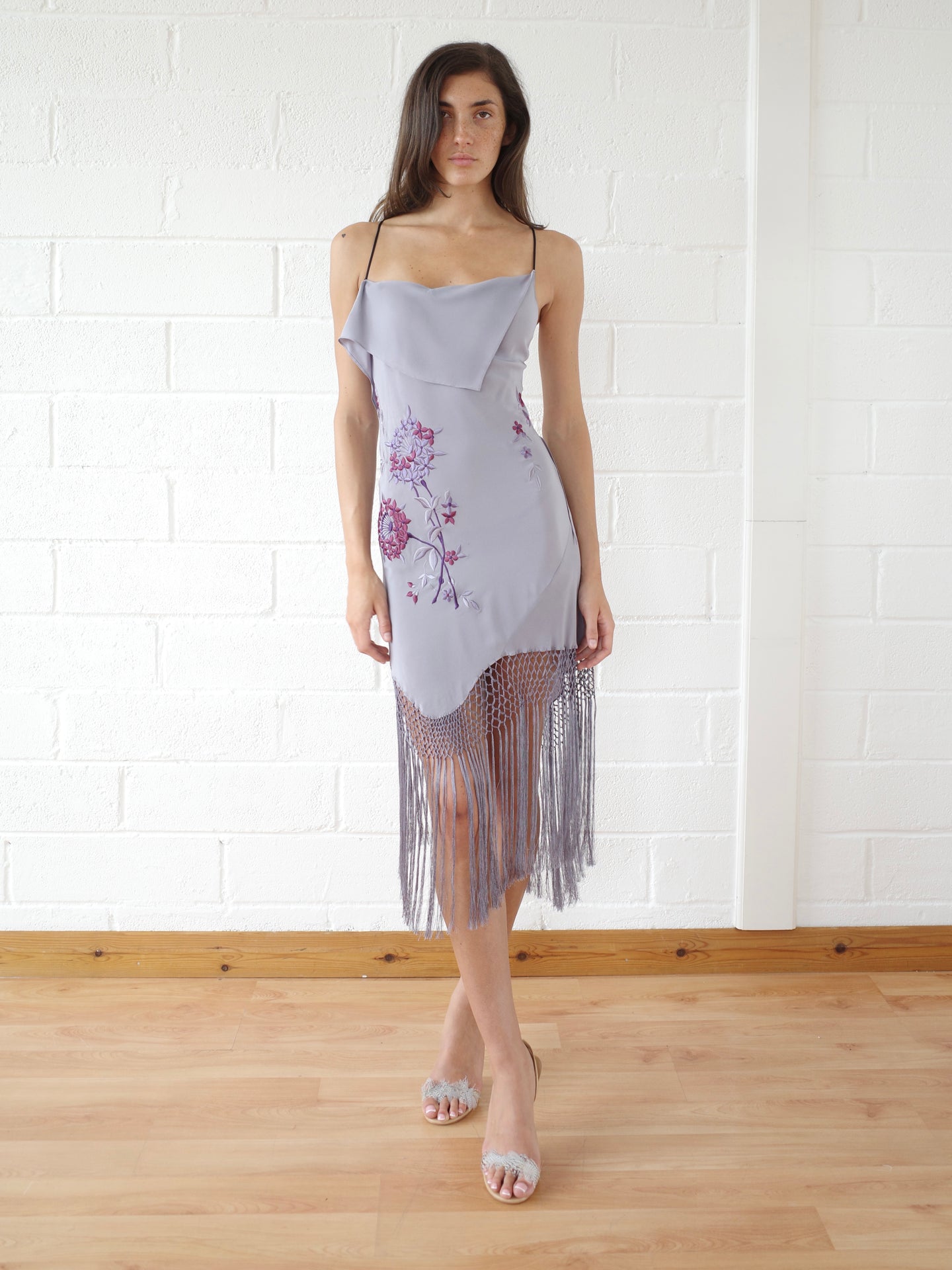 The Piano Shawl Mini Dress - Purple