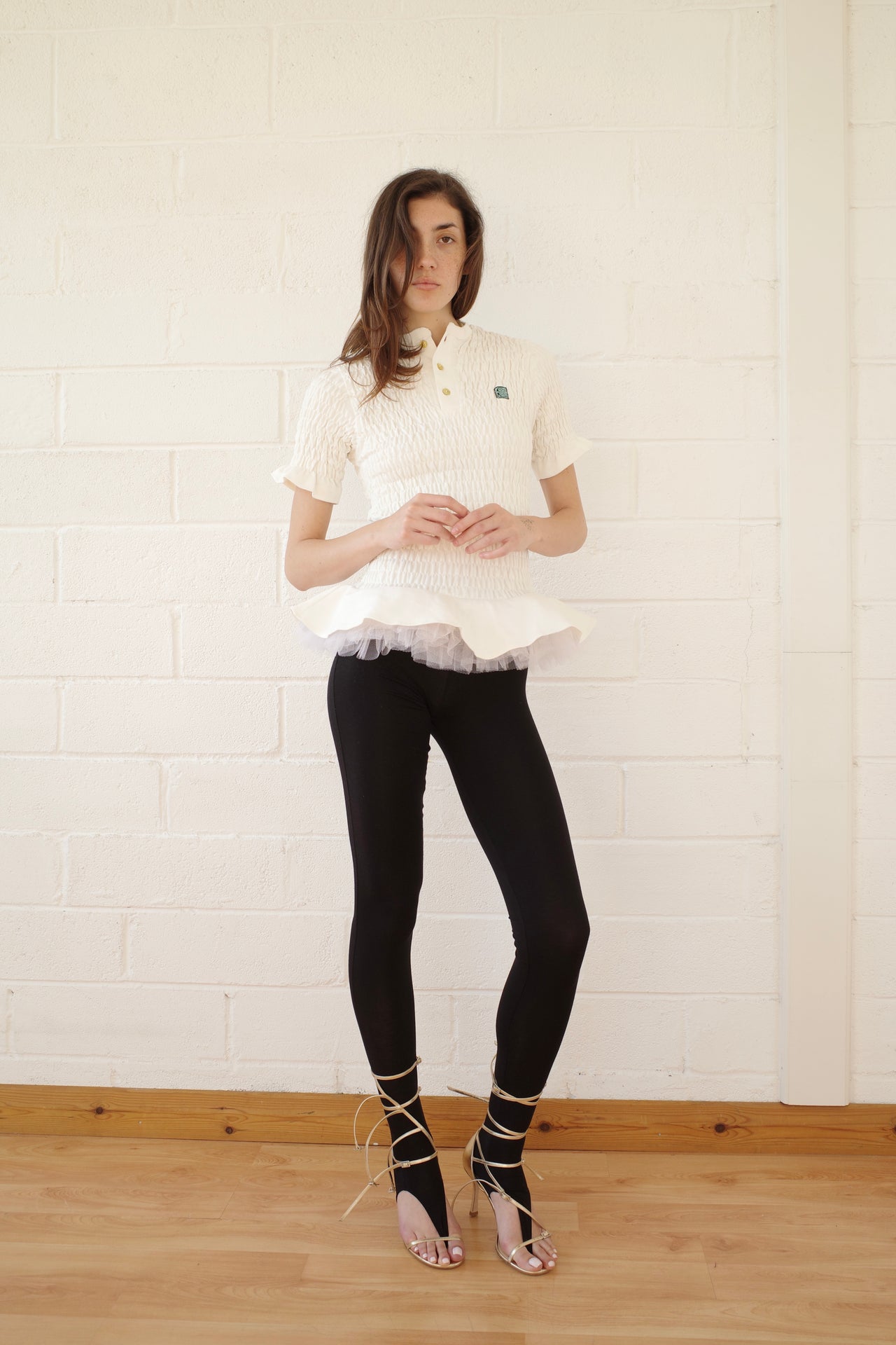 The Shirred Henley Tutu Top