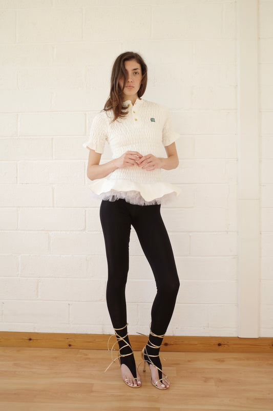 The Shirred Henley Tutu Top